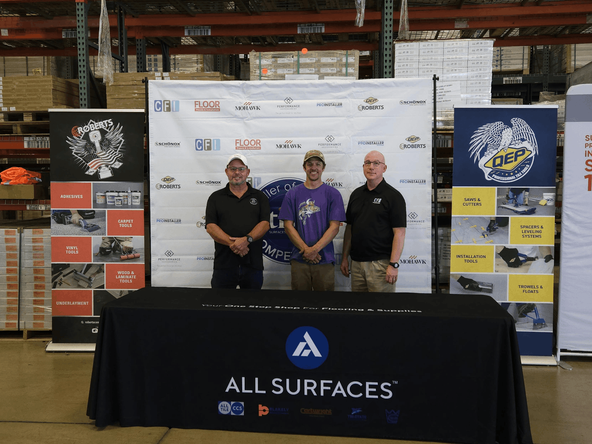 We concluded our Chicago, IL installer competition at All Surfaces.  Thank you to all of our contestants who put forth a lot of effort to showcase their talent!
 
Congratulations to our winners:
LVP - Tyler Elliott
Carpet - Jesus Garcia

If you haven't already, apply for the next