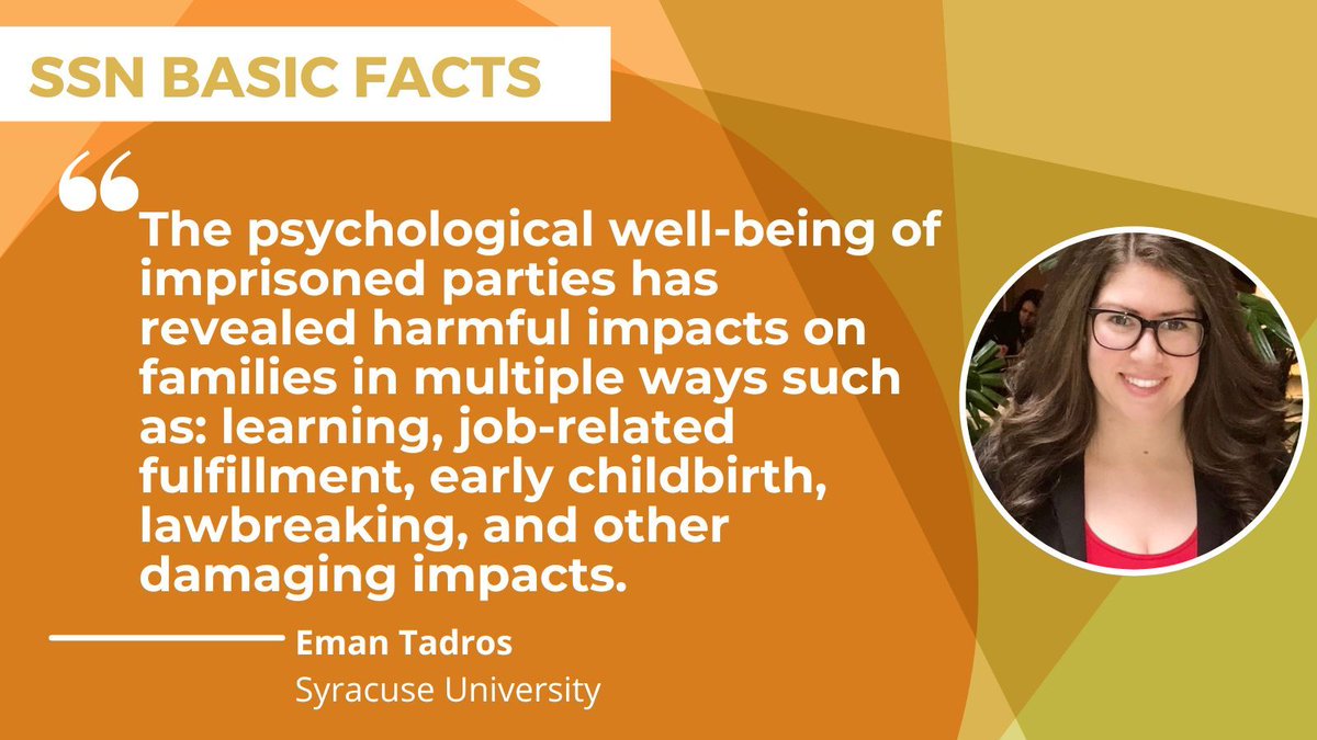 Scholars Strategy Network (bsky: @scholars.org) (@ssnscholars) on Twitter photo Women with imprisoned male partners often experience greater probabilities of drug and alcohol use when their partner is imprisoned. In this brief, <a href="/EmanTadros/">Eman Tadros, Ph.D., LMFT</a> (<a href="/SyracuseU/">Syracuse University</a>) discusses how to support mothers with incarcerated partners.
Learn more: buff.ly/3AG4gzT Women with imprisoned male partners often experience greater probabilities of drug and alcohol use when their partner is imprisoned. In this brief, <a href="/EmanTadros/">Eman Tadros, Ph.D., LMFT</a> (<a href="/SyracuseU/">Syracuse University</a>) discusses how to support mothers with incarcerated partners.
Learn more: buff.ly/3AG4gzT