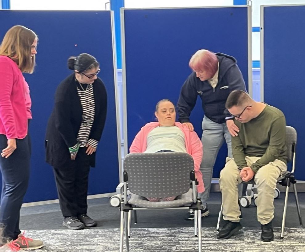 Great drama work today Purple All-Stars with <a href="/WytheHelena/">Helena Wythe</a> and <a href="/drnatpat/">Natalie Pattison (she/her)</a> who are researching into creating different types of resources for people with Learning Disabilities should they need to be admitted to critical care. #ReasonableAdjustments #creativityinaction