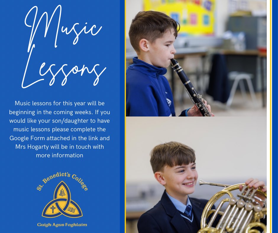 If you’re interested in music lessons for this academic year, please complete the form within this link : forms.gle/MKvXeFECUEndqH…  🎶