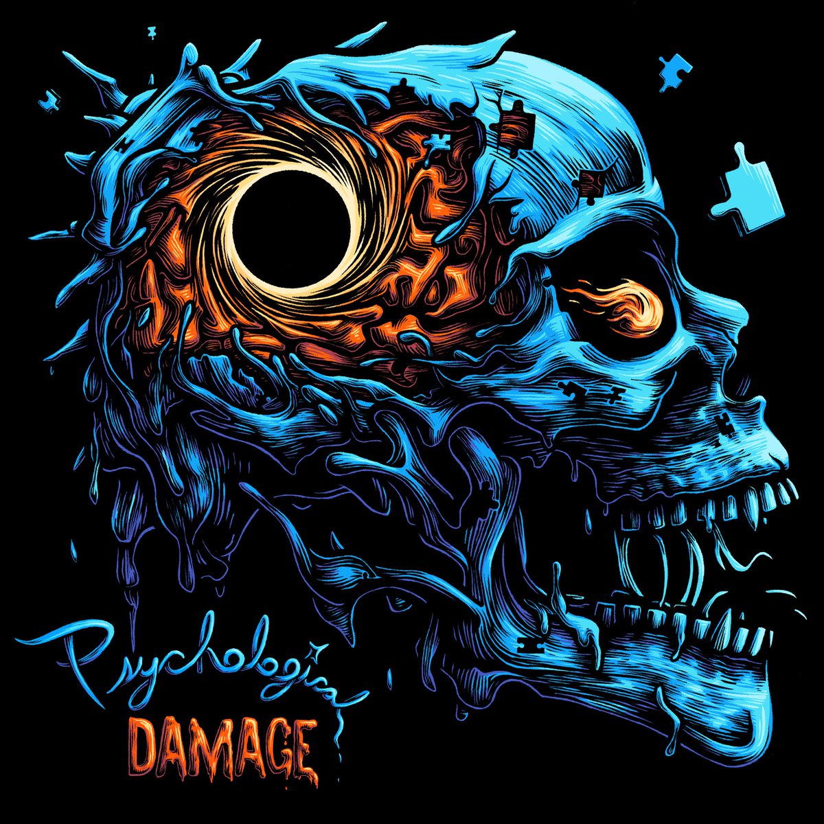 Psychological Damage, an attempt to illustrate the feeling of a panic/anxiety attack 😅
.
#procreate #digitalart #skullart #skulldesign #mentalhealth #creativeexpression