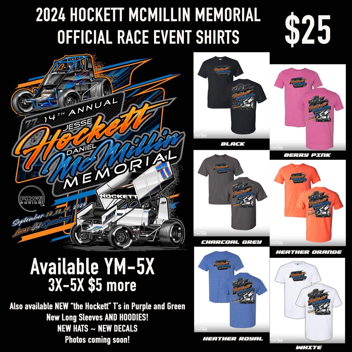 Jesse Hockett Racing π (@jessehockettrac) on Twitter photo 14th Annual Hockett McMillin Memorial Official Event Shirts! Get yours at <a href="/lucasspeedway/">Lucas Oil Speedway</a> this weekend Sept 12-14! <a href="/POWRi_WAR/">POWRi WAR Sprints</a> <a href="/POWRi_Racing/">POWRi Racing</a> 14th Annual Hockett McMillin Memorial Official Event Shirts! Get yours at <a href="/lucasspeedway/">Lucas Oil Speedway</a> this weekend Sept 12-14! <a href="/POWRi_WAR/">POWRi WAR Sprints</a> <a href="/POWRi_Racing/">POWRi Racing</a>