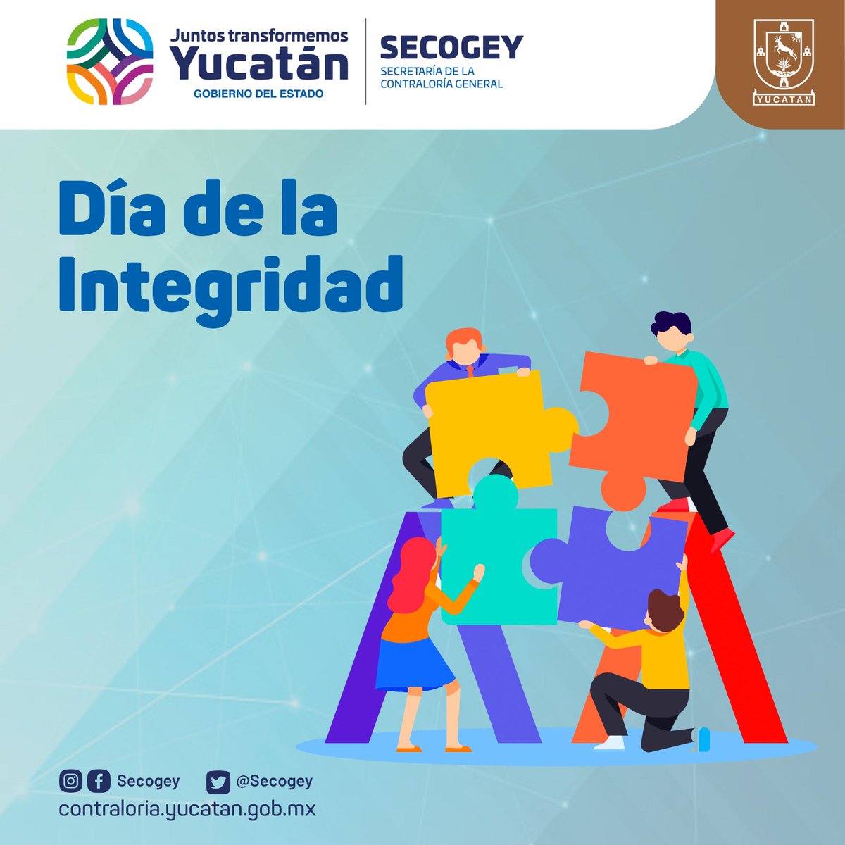 secogey's tweet photo. Como cada día 9 hoy recordamos que la #Integridad es un #PrincipioÉtico que rige nuestra conducta como servidoras y servidores públicos.
#9deSeptiembre #DiaPorLaIntegridad https://t.co/s5su01nf6h