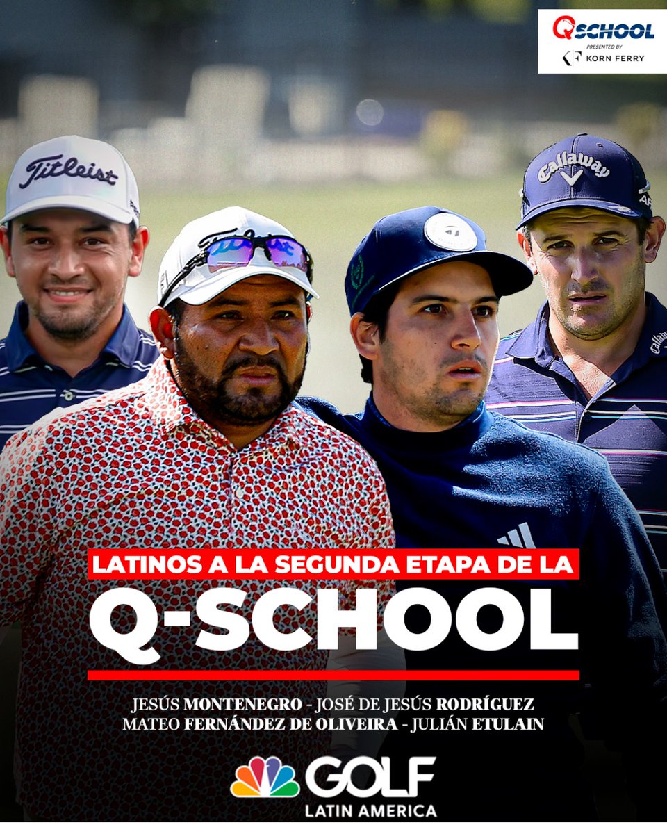 Listos para otra batalla. 💪🏻⛳️

Cuatro latinos ya tienen su lugar en la segunda etapa de la Q-School. 😍👇🏻

🇲🇽 <a href="/elcamaronrdgz/">Camarón Rodríguez</a> 
🇦🇷 <a href="/MateofdeoMateo/">Mateo Fernandez de Oliveira</a> 
🇦🇷 <a href="/tula_etulain/">Julian Etulain</a> 
🇦🇷 <a href="/JesusMontenegr_/">Pochi</a>