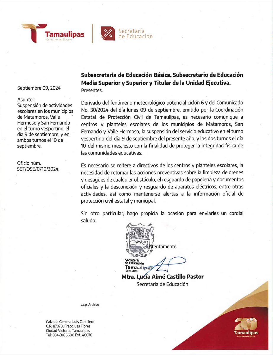📌 Atento aviso a la comunidad educativa estatal.