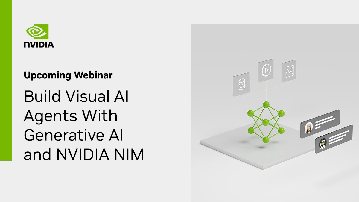 NVIDIAAIInfra's tweet photo. Learn how to build high-performance visual #AI agents, from #cloud to edge, that help streamline operations across a range of industries. Register now. https://t.co/MLQ7OZZ8hT https://t.co/sRBq1oHeTn