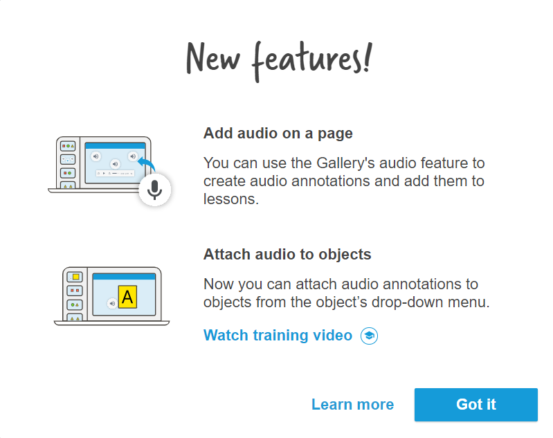 LumioSocial's tweet photo. Have you heard? 😜🔉

Lumio has a new feature to support you with guided learning, emerging reading and language learners, and encouraging student choice.

Teachers and students can add an audio file or record up to 5 minutes of audio to any lesson page, text, shape or image 🙌🏻 https://t.co/n8yQtDmjrj