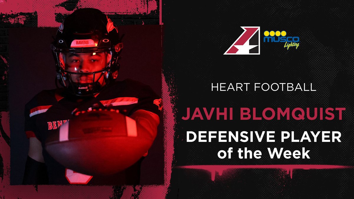 Raven Athletics (@ravenathletics) on Twitter photo Javhi Blomquist gives <a href="/RavenFootballBC/">Benedictine Football</a> second straight <a href="/HeartSportsNews/">Heart of America Athletic Conference</a> Defensive Player of the Week honors ravenathletics.com/x/79cei #HeartFB #NAIAfootball #UnleashGreatness Javhi Blomquist gives <a href="/RavenFootballBC/">Benedictine Football</a> second straight <a href="/HeartSportsNews/">Heart of America Athletic Conference</a> Defensive Player of the Week honors ravenathletics.com/x/79cei #HeartFB #NAIAfootball #UnleashGreatness