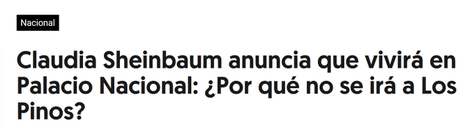 Claudia Sheinbaum Seguir&aacute; la tradici&oacute;n de #AMLO nada de Pinos ni Castillos. https://t.co/HZpnAiuUl0<a href="/tag/amlo"class="tags">#AMLO</a>