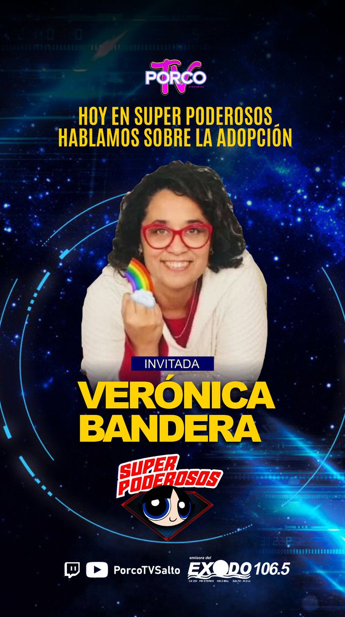 🔝Hoy se viene un programón, pero programón en serio.

👨‍👦‍👦 Nos ponemos serios y vamos a hablar sobre el mundo de la adopción.

🎙️📻 De 19 a 21 por nuestro canal de YouTube y por la 106.5 Del Exodo FM.