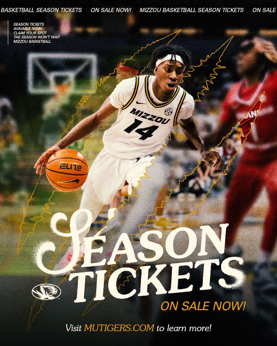 There's only one way to back your squad-courtside. Grab those season tickets, Mizzou fans! 🏀 #MIZ #ETTB <a href="/MizzouAthletics/">Mizzou Athletics</a> <a href="/MizzouHoops/">Mizzou Hoops</a>