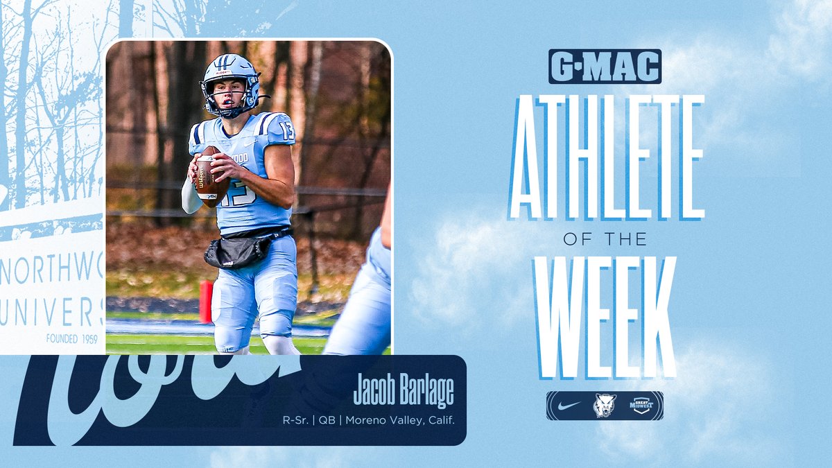 Jacob Barlage Named G-MAC Offensive Athlete of the Week gonorthwood.com/x/96k4l