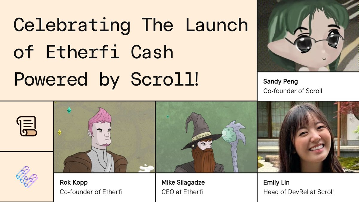 Have you heard the news yet? Join us tomorrow at 12 PM UTC for an exclusive  livestream as we dive into the launch of @ether_fi Cash, powered by Scroll!  🎙️ Hear directly
