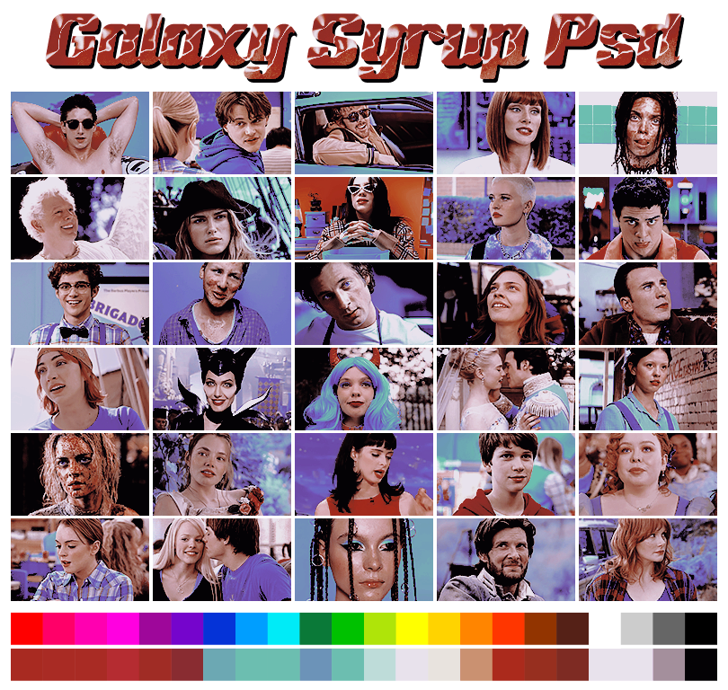 GALAXY SYRUP   ➠   a coloring psd by #pinkinnards  💫  with shades of blues and purples,  NOT POC FRIENDLY.  available on  GUMROAD  (pinkinnards.gumroad.com/l/galaxysyrup)  &amp;  DEVIANTART  (deviantart.com/pinkinnards/ar…)