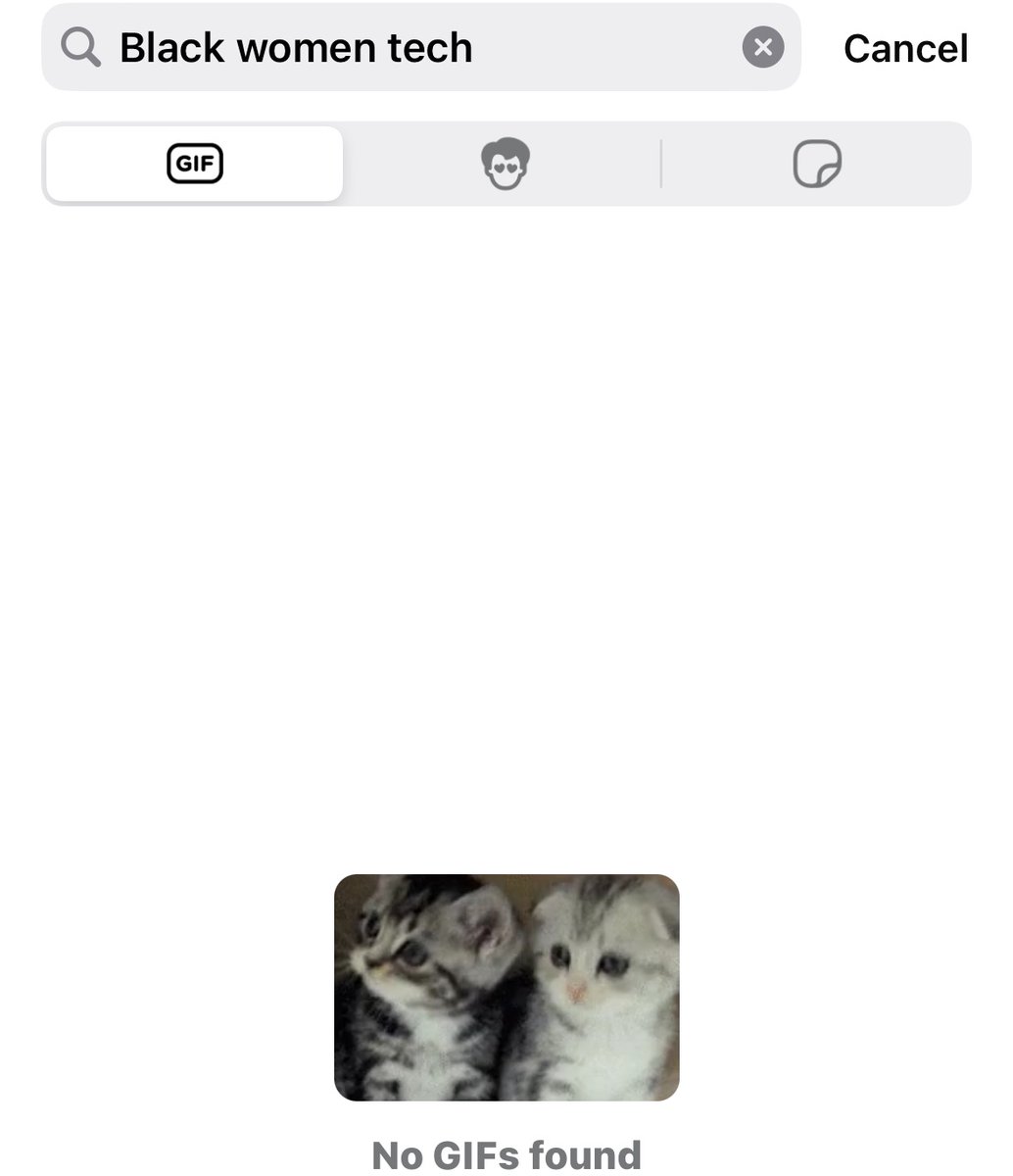 causeit's tweet image. Really, @whatsapp #GIF search? #DoBetter #BeBetter #2024 … cc  @blackgirlscode #blackGirlsCode #blackWomenInTech