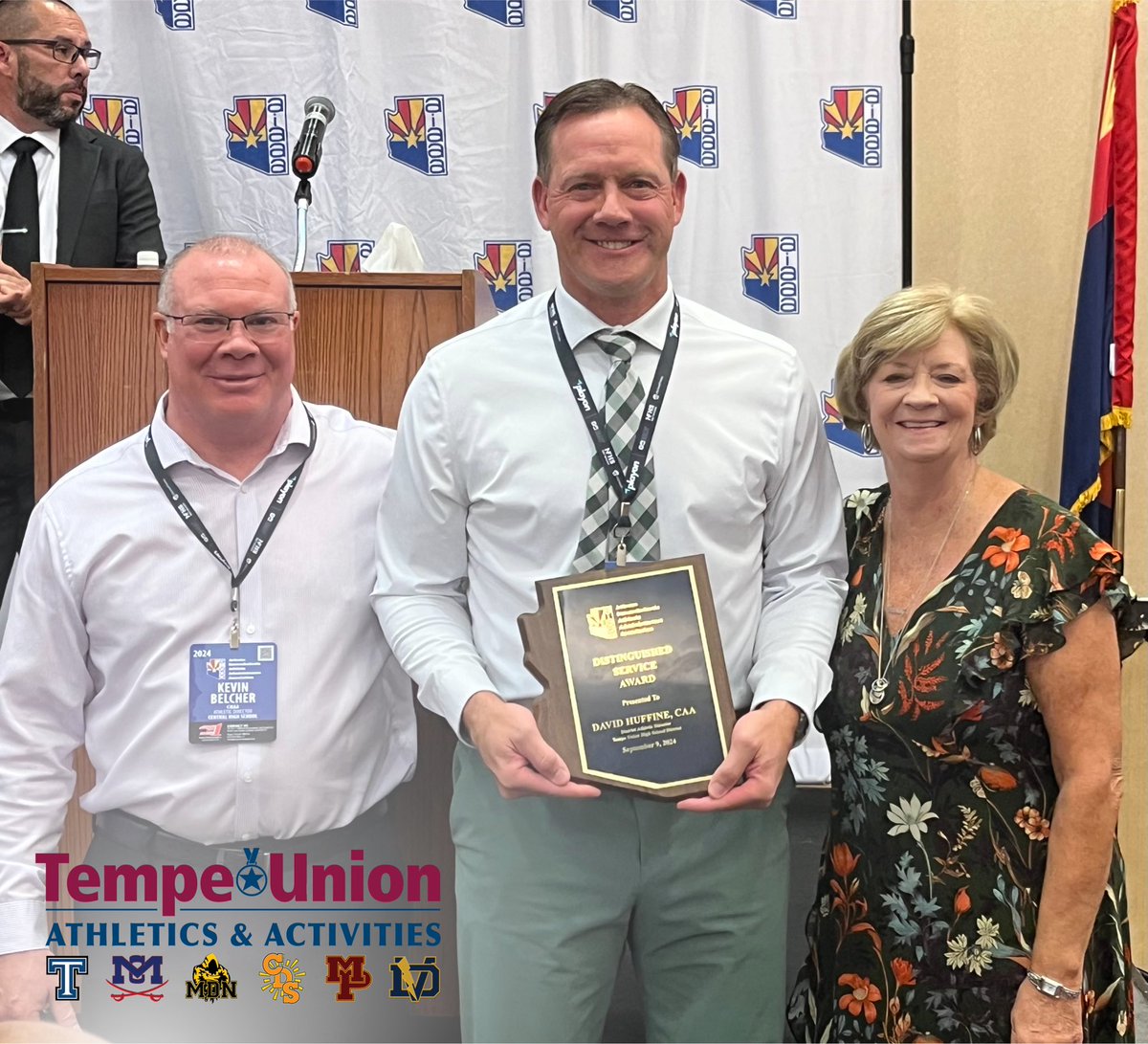 Congratulations to our Director of Athletics + Activities, Mr. David Huffine, for receiveing the Arizona Interscholastic Athletic Administrators Association's 'Distinguished Service Award.' We are lucky to have you! #TUHSDHEROES ❤🎉💙