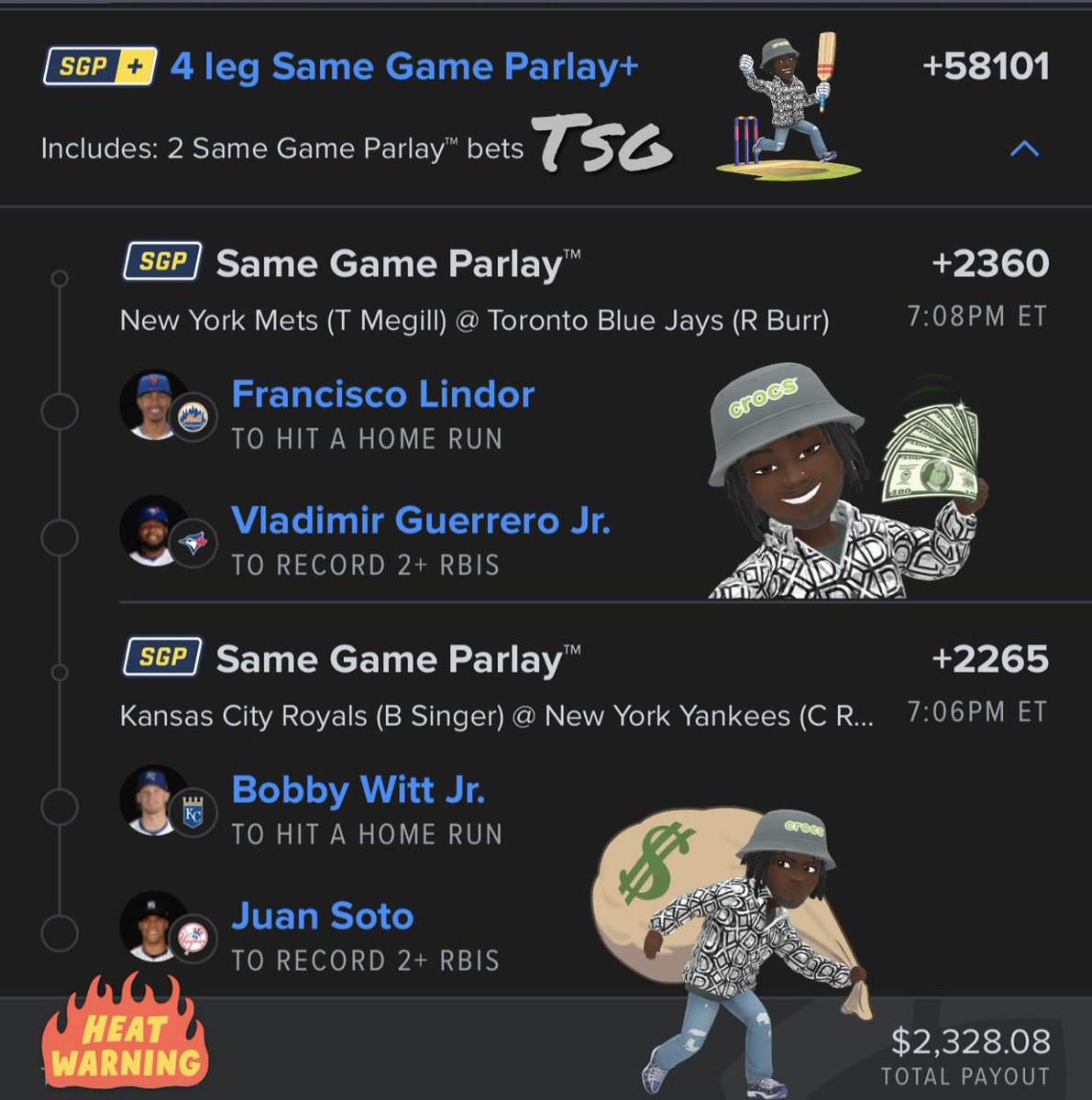 VonnG_'s tweet photo. Breaking they ass tonight with a throwback approach I used to smoke 👌🏾👌🏾👌🏾
I don’t even know why I stopped playing like this 🤔
Whatever… I’m up 2k after tonight 💪🏾👌🏾🔥🔥🔥
#GamblingTwitter #GAMBLINGX #MLBTwitter #MLBBets #RespectMyHustle
🔗 https://t.co/02XvCgmbFR
