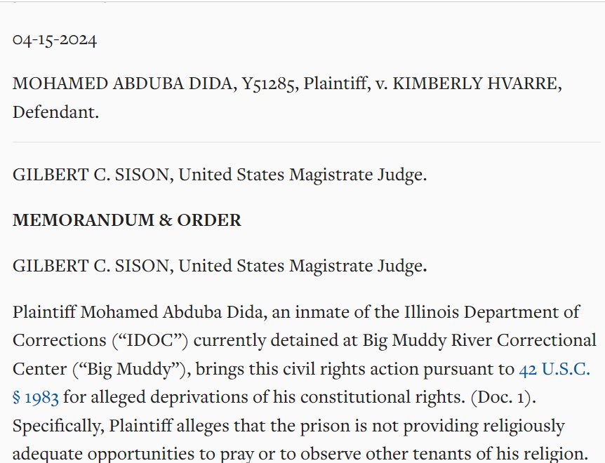 Mohamed Abduba Dida, ukipenda Mwalimu Dida, is in Illinois, US Prison. Ndio hii evidence kwa kalatas!