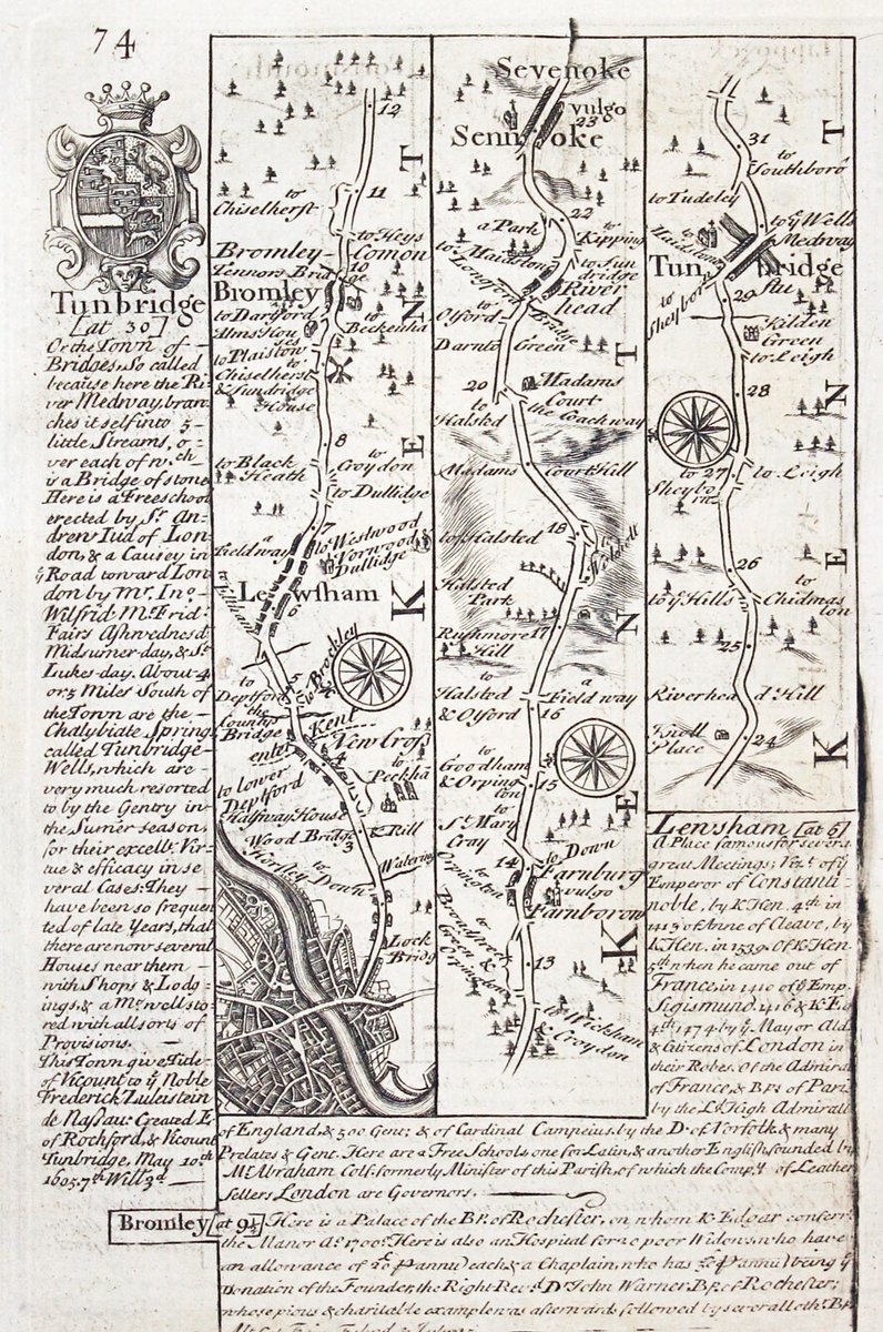 Two months ago I walked part of the route that apothecaries James Petiver and James Sherard followed on a botanising tour in 1714. Today, <a href="/RXCoulton/">Richard Coulton</a> and I explored another section of their route. Leaving London 15 August, they followed this course from a 1753 map <a href="/NHM_Botany/">NHM Botany</a> 1/17