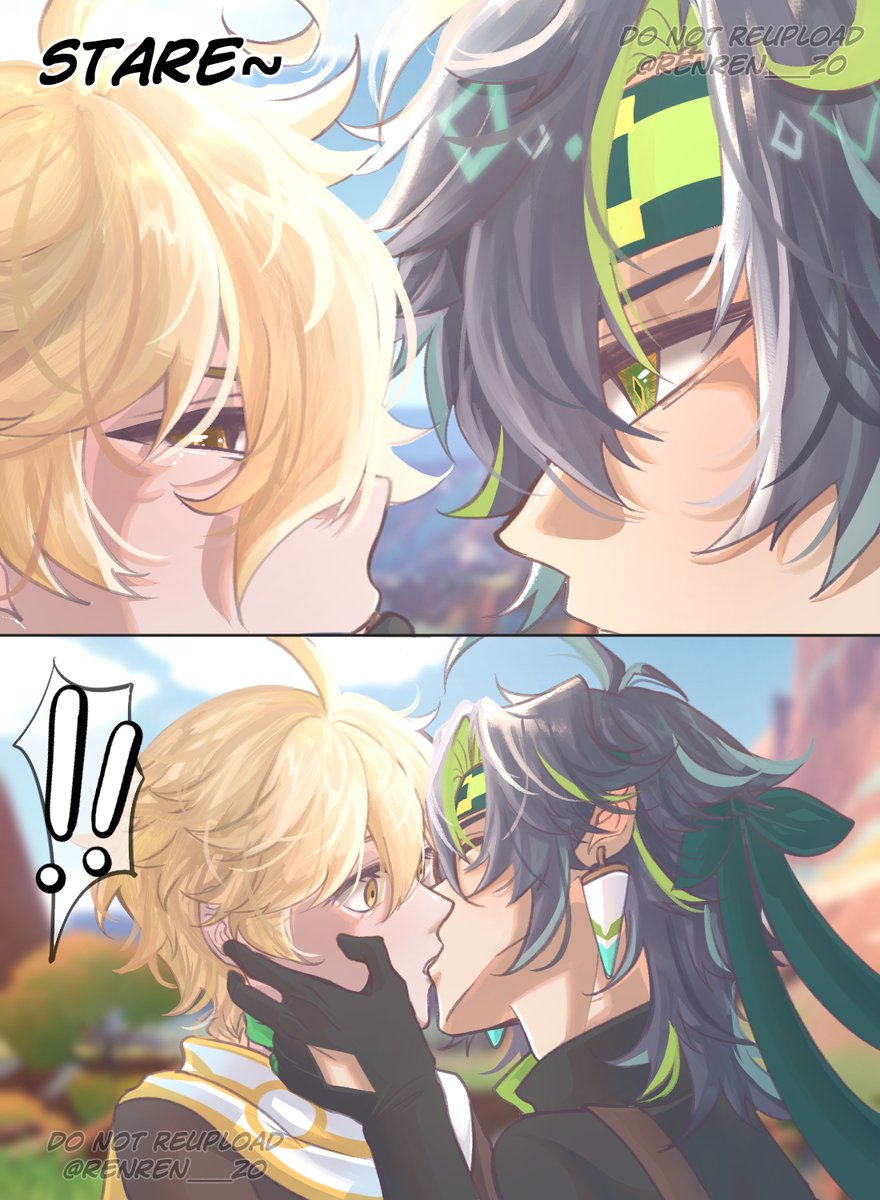 i think you look like someone i know...  Kinich x Aether  #GenshinImpact