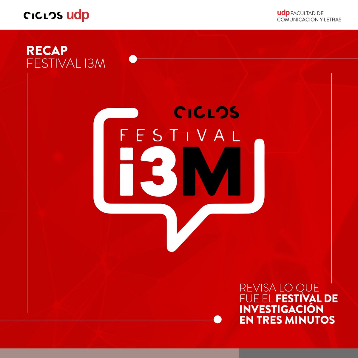 Ciclos_udp's tweet photo. ¡Qué increíble fue la segunda edición del Festival i3M! 📚🖊️

Nuestros estudiantes brillaron al presentar sus investigaciones del 1° semestre en las áreas de @PeriodismoUDP, @Lit_CreativaUDP y @Publicidad_UDP En total, 12 grupos tuvieron la oportunidad de explicar sus proyectos. https://t.co/y8pAOpUsbH