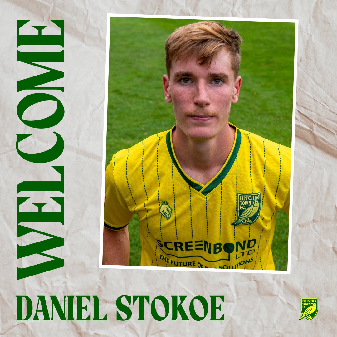 HitchinTownFC's tweet photo. ✍️ | Welcome, Daniel Stokoe! 

The 22-year-old midfielder has played in the League of Ireland, playing nine times for @FinnHarpsFC, including two in the FAI Cup. 

Stokoe came through the ranks at @OxCityFC and has also played for @Cheshunt_FC and @AylesburyUtdFC. https://t.co/VxAkbWFxjz