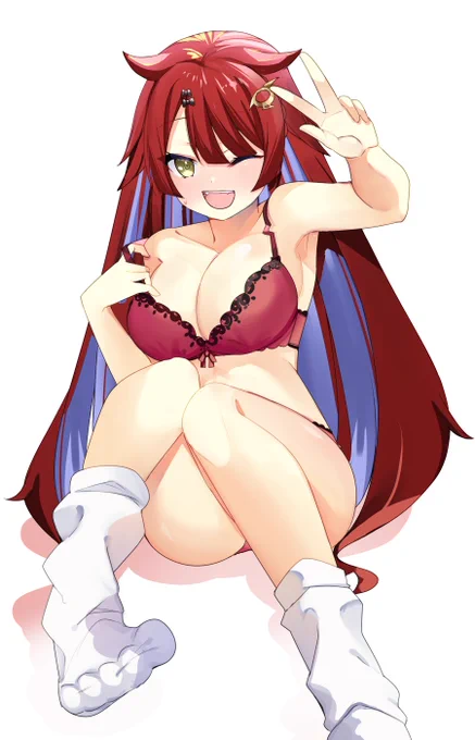 デュエマ下着部でドラゴン娘を描くって言っちゃったので、一番塗りの練習になりそうなメガちゃんで…… 