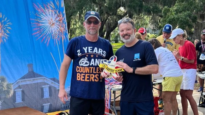 KPseafood's tweet photo. Our team had a blast at the 40th Annual Sunshine Festival 4th of July 5k run/walk on Saint Simons Island. Promoting a healthy lifestyle for our associates is something we value. The highlight of our day was placing third for the fastest team. Could it be the seafood? 

#kpseafood https://t.co/qTHeiV9fzS