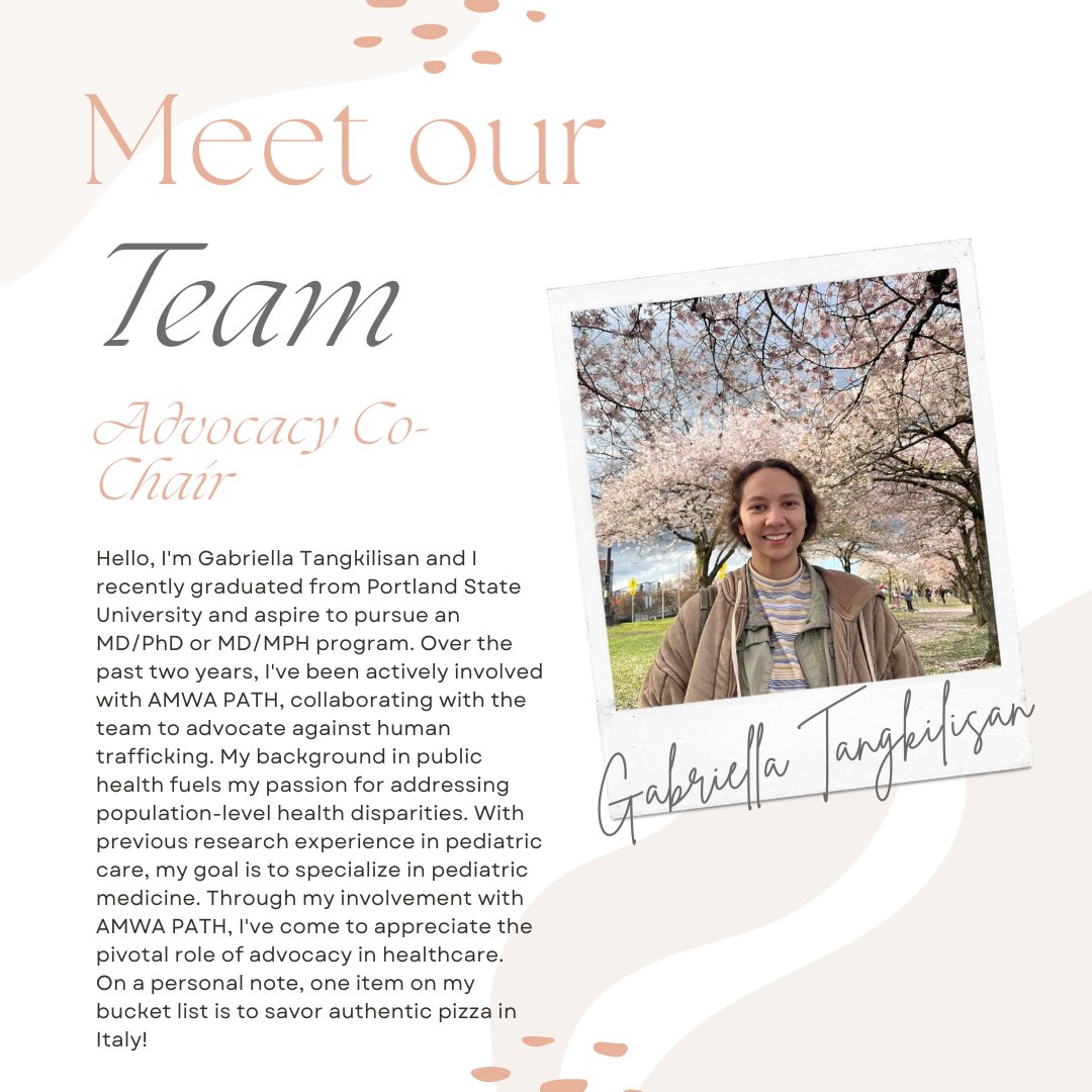 AmwaPath's tweet photo. We are excited to introduce the new AMWA PATH Student Interest Group (SIG) leadership board. Featured this week is our new Advocacy Committee💫💚

Swipe to learn more about our Public Relations Committee featuring Sarah Osborn, Gabriella Tangkilisan, and Elizabeth Culpepper! https://t.co/PwrNoiSyxk