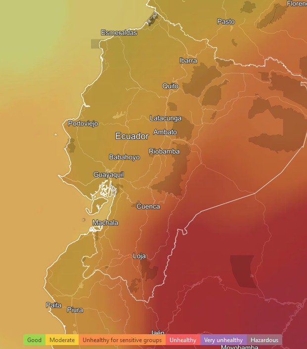 temporalista's tweet photo. ¿Por qué #Cuenca y #Loja  llevan varios días con calidad del #aire poco saludable? https://t.co/lk3DOdRIyY