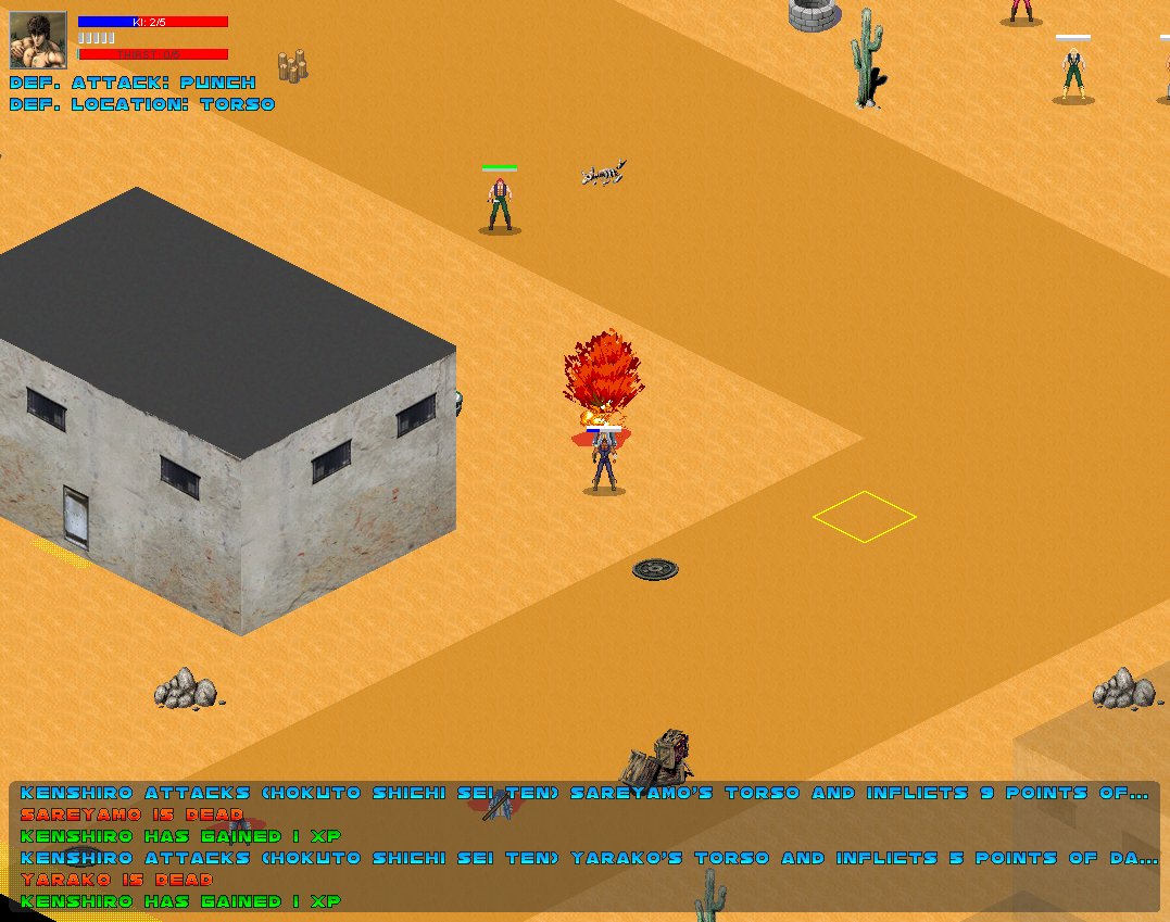 roguetemple's tweet photo. Roguebasin new featured roguelike is... Hokuto no Rogue! A free graphical roguelike set in the world of Hokuto no Ken (a.k.a. Fist of the North Star). A great adaptation to traditional #roguelike gameplay. It was recently updated after a long time! https://t.co/lNCGDLUHch https://t.co/9qWh67Xulh