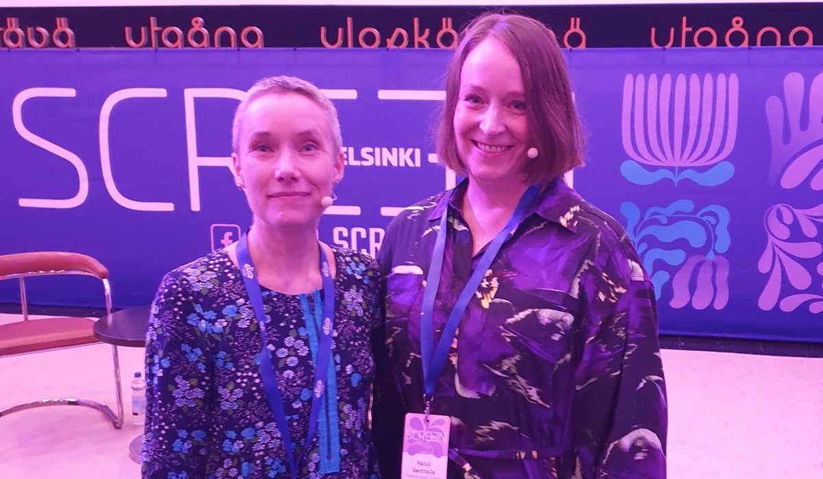 Esittelimme Heli Ansion kanssa #screenhelsinki -tapahtumassa 6.9. av-alan ammattilaisille #työhyvinvointi hankkeemme ensimmäisiä tuloksia
<a href="/tyoterveys/">Työterveyslaitos</a> 
@APFIry 
<a href="/Journ_liitto/">Journalistiliitto</a> 
<a href="/SET_ry_/">SET ry.</a> 
ttl.fi/tutkimus/hankk…