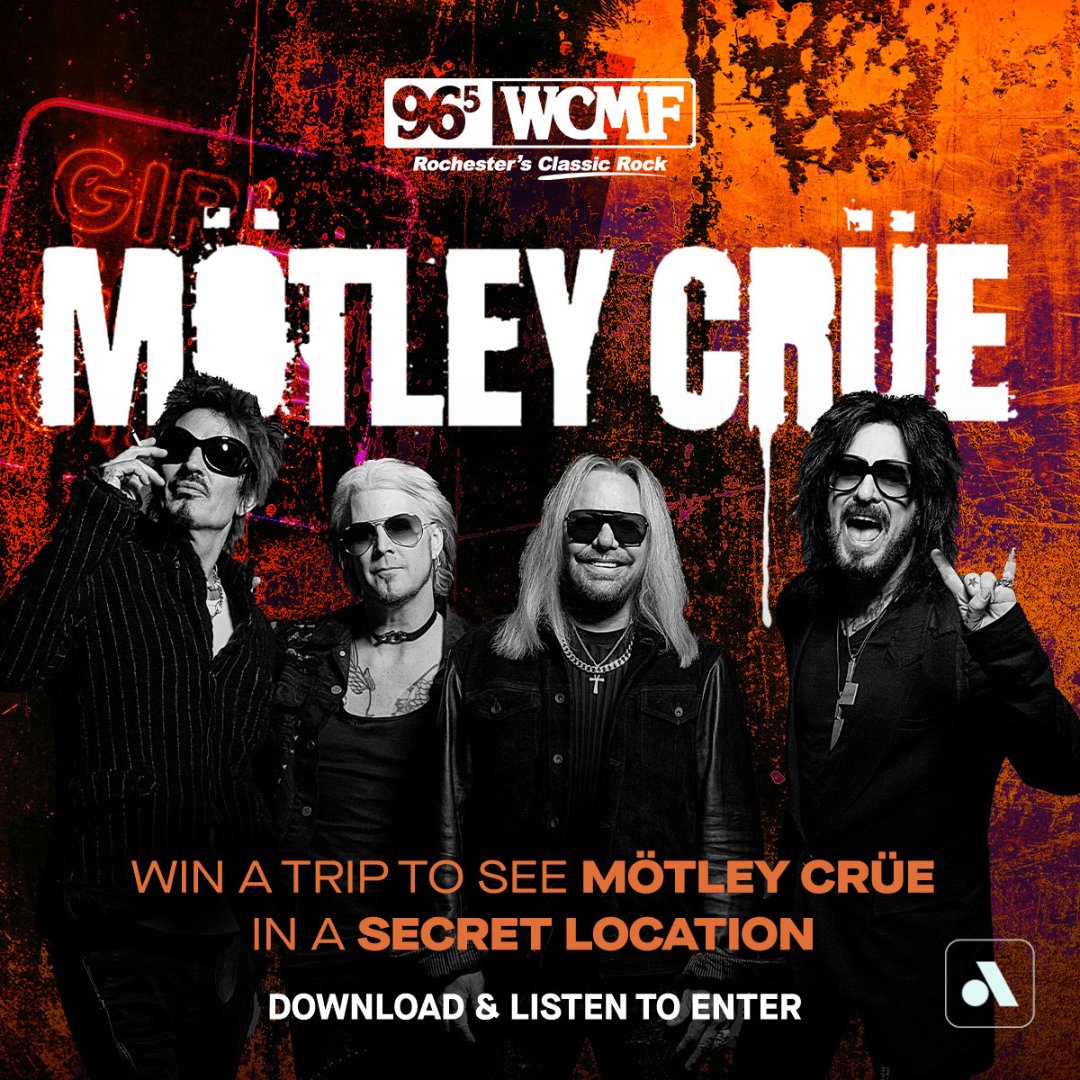 Download the free Audacy App &amp; listen to 96.5 WCMF for one hour and you’ll be entered for the chance to win roundtrip airfare, a 2-night hotel stay, a vinyl signed by the band &amp; a pair of tickets to see the group play an intimate show in a secret location. bit.ly/45xIkSM