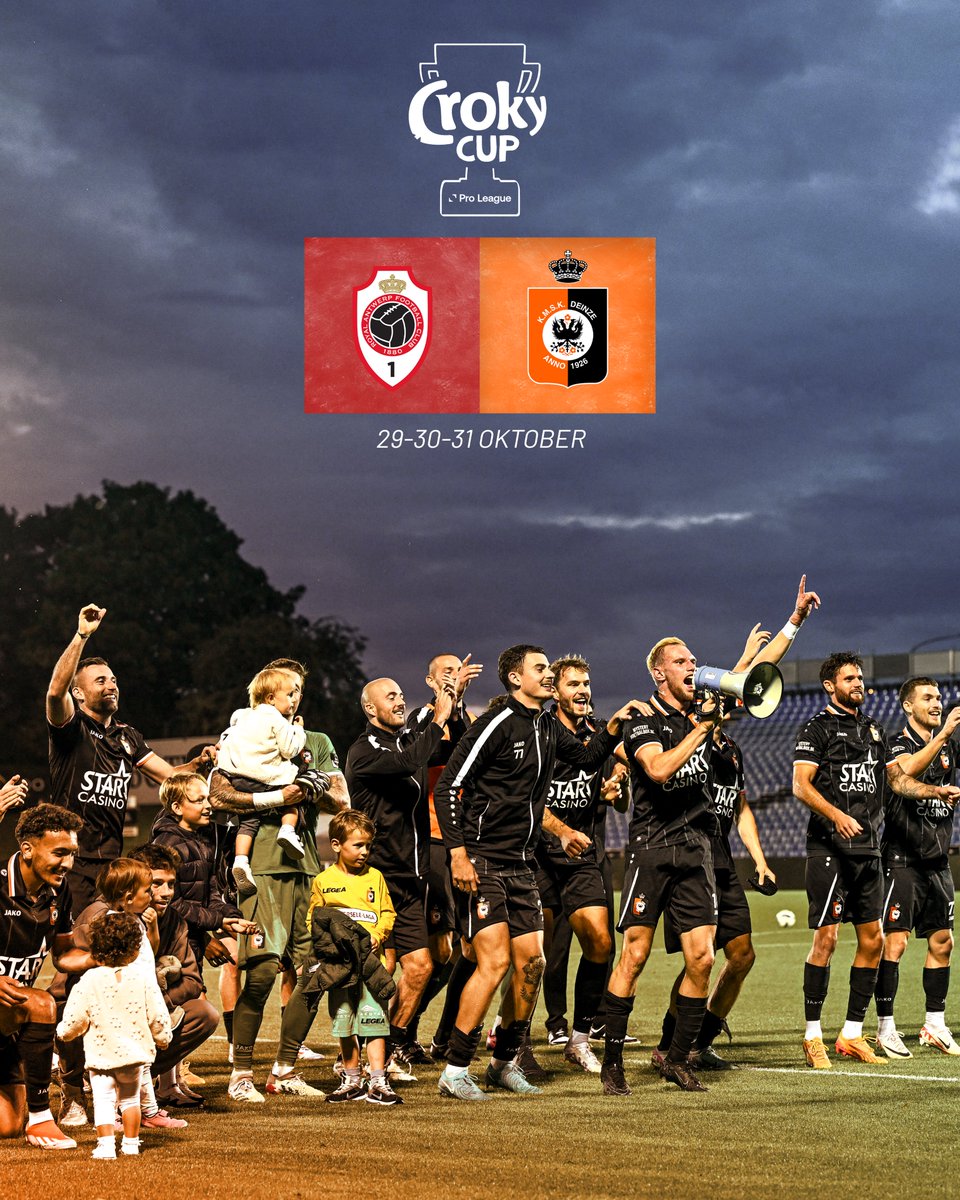 KMSKDeinze's tweet photo. ๐๐๐๐ | Croky Cup ๐
Onze tegenstander voor de 1/16de finale van de Croky Cup is.... ๐ฅ
๐๐ผ Royal Antwerp Football Club
#CrokyCup #WriteHistoryTogether https://t.co/GA2QuWWNUr