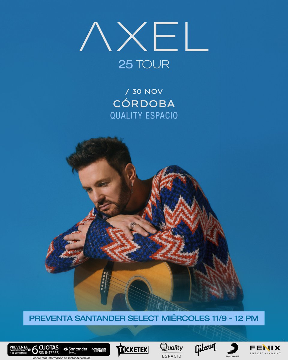 qualitycenterok's tweet photo. ¡Confirmadísimo! @AxelOficial vuelve celebrando sus 25 años de carrera ❤ https://t.co/9G4KNFo8bK