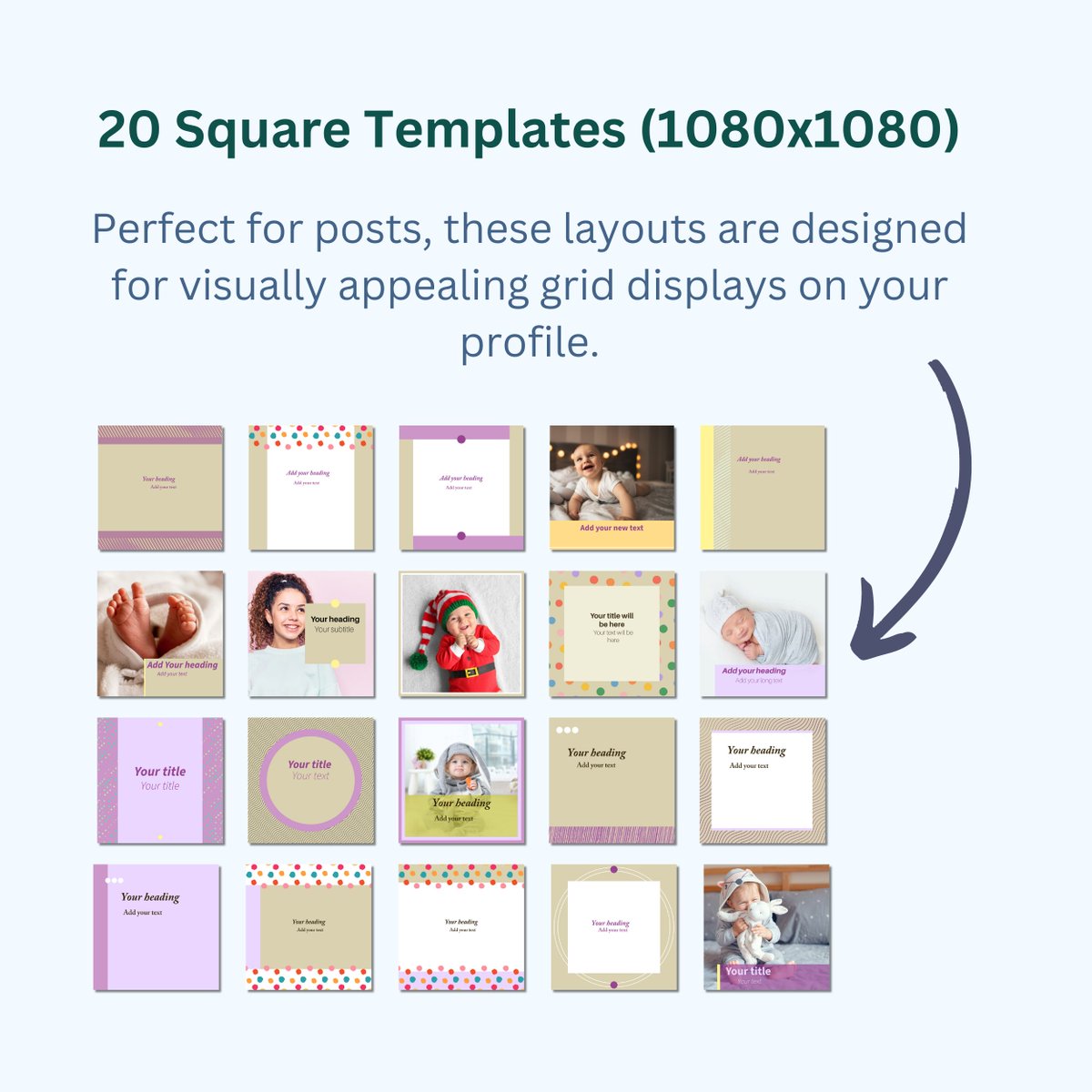 ManjuBDeepak's tweet photo. Buy Baby-Themed Instagram Page Template | 35 Editable Designs  on @Gumroad https://t.co/mz46xWHy8Z 

This set contains 35 customizable templates
#instagramtemplates #parentinginstagramtemplates #babyphototemplates #1080x1080squaretemplate https://t.co/qJGjuRNhDq