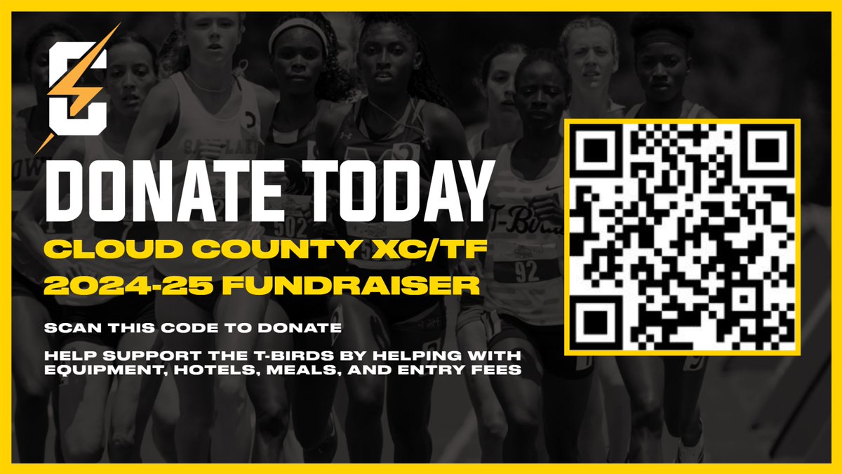 ⚡️SUPPORT Cloud XC/TF⚡️
Follow the QR code to donate for our Annual Cross Country/Track &amp; Field Fundraiser. These funds will help to offset the rising costs of equipment, hotels, meals, and entry fees for our student/athletes. 
ets.rocks/4cTkItV