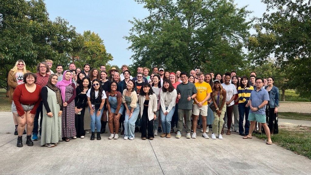 EscpMizzou's tweet photo. We had an incredible turnout for our ESCP Annual Picnic yesterday with our students, faculty and staff!! It is such a joy to see continued growth each year in our department community!💛🖤 #MIZ @Mizzou @MizzouEducation https://t.co/YZe1FXmLW4