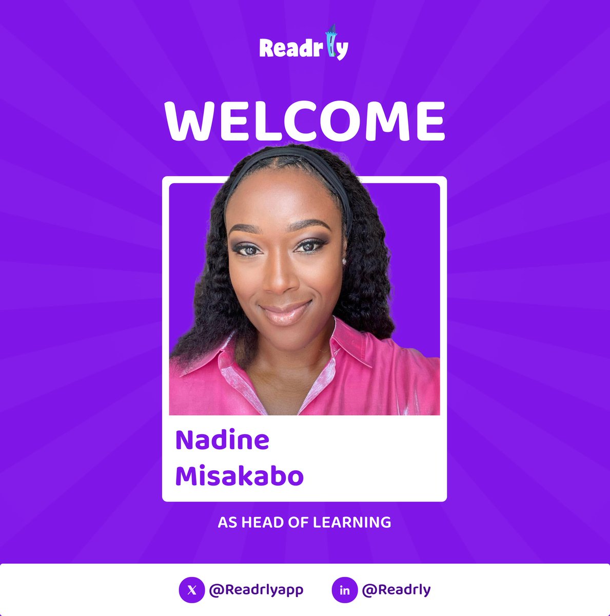 readrlyapp's tweet photo. Welcome Nadine Misakabo to the Readrly team! ๐ฅณ
As our new Head of Learning, she'll be leading the charge in developing innovative and inclusive learning programs. Her expertise in early childhood education will create engaging learning experiences for young learners.
#Readrly https://t.co/vfEmpWc738