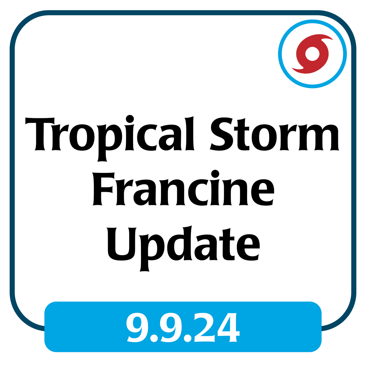 MemorialSWLA's tweet photo. UPDATE: 11:00 am 

Lake Charles Memorial Health System officials are monitoring Tropical Storm Francine that may impact parts of SWLA. https://t.co/OfBCkl5Ya7