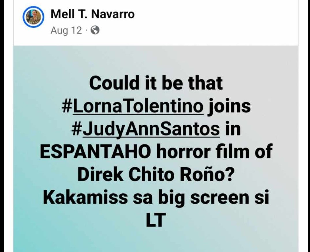 LovelyQueenJ1's tweet photo. 😱 Totoo Kaya ito Ms. Lorna Tolentino kasama sya sa #ESPANTAHO horror movie.
#JudayforThe50thMMFF2024
#Judayhorrormovie2024 
#JudayAtBagmanABSCBN #CallmymanagerAtHBO
1st📸:/Ccto...
Caption. 
Sir. Mell T. Navarro https://t.co/jhpfysBSYv
