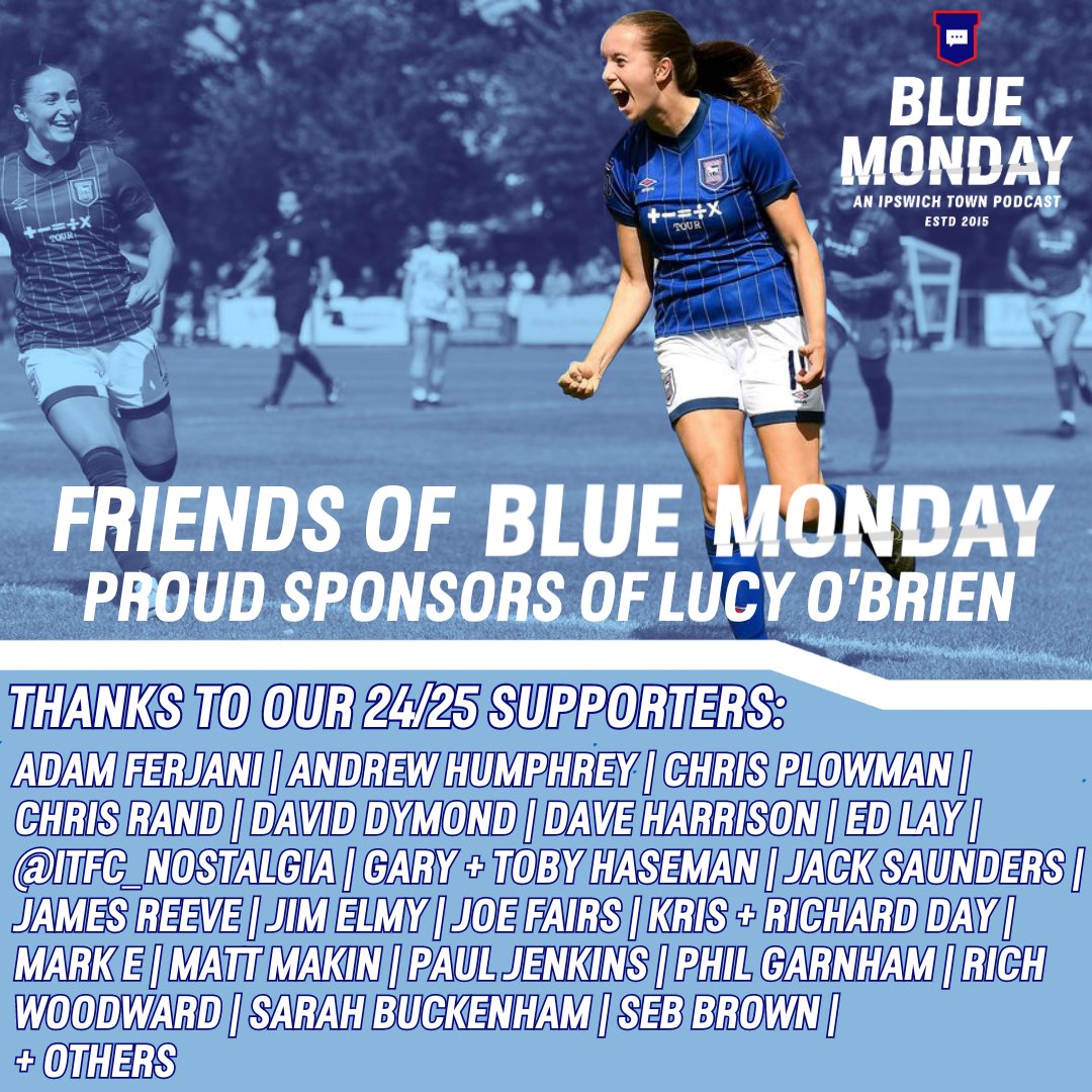 Blue Monday: An Ipswich Town Podcast (@bluemondayitfc) on Twitter photo 🤝 SPONSORSHIP NEWS!!
🗣️ We're delighted and proud to renew our sponsorship of <a href="/ITFCWomen/">Ipswich Town F(C) Women</a> attacking midfielder <a href="/lucyob11/">Lucy O’Brien</a>, along with our 'Friends of BM' group! This will be our 3rd full season as Lucy's sponsor!
🙏 A huge thank you to @ITFC_Commercial for partnering with us. 🤝 SPONSORSHIP NEWS!!
🗣️ We're delighted and proud to renew our sponsorship of <a href="/ITFCWomen/">Ipswich Town F(C) Women</a> attacking midfielder <a href="/lucyob11/">Lucy O’Brien</a>, along with our 'Friends of BM' group! This will be our 3rd full season as Lucy's sponsor!
🙏 A huge thank you to @ITFC_Commercial for partnering with us.