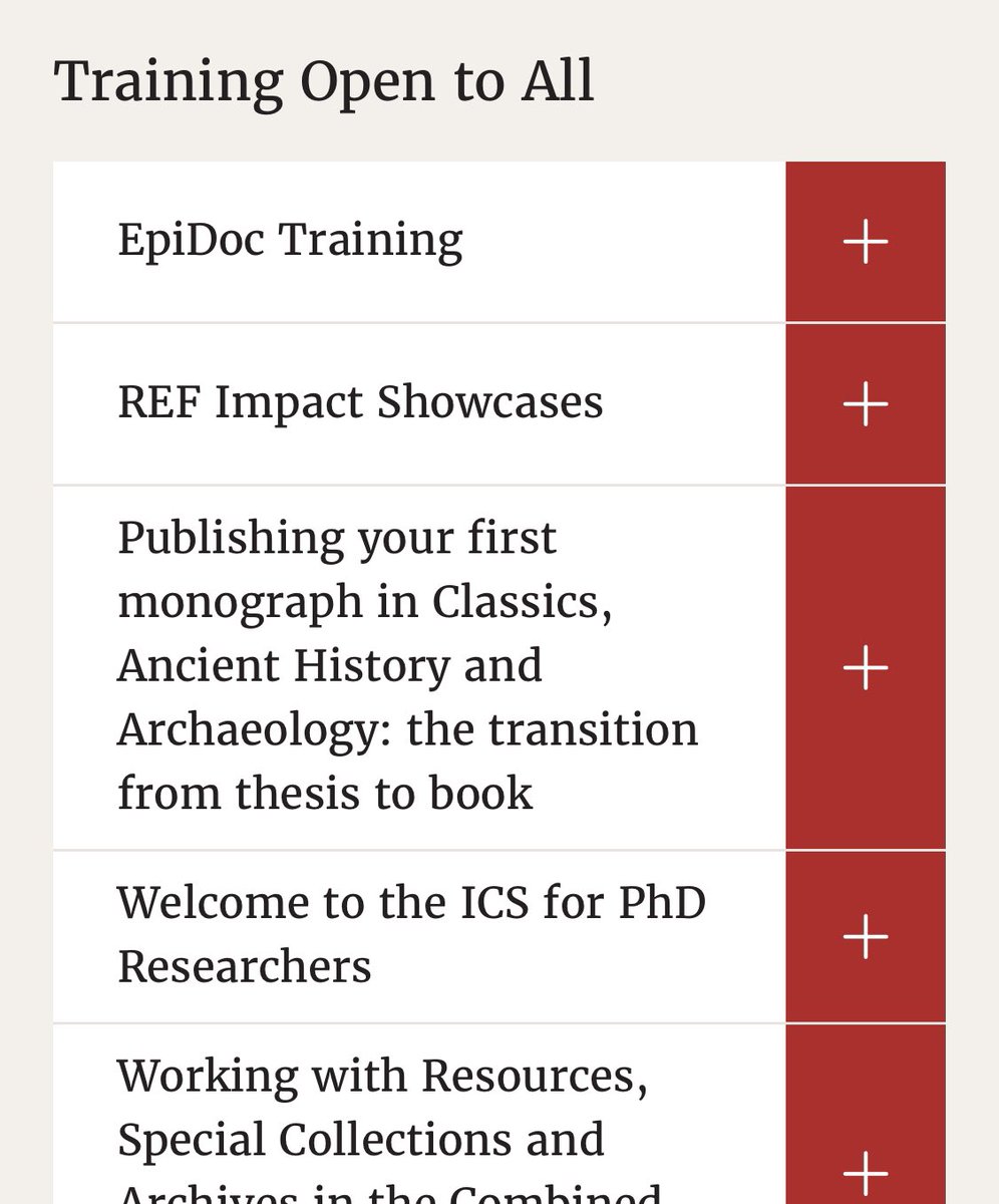Dr Emlyn Dodd (@emlynkd) on Twitter photo Very pleased to share the <a href="/instclasstudies/">Institute of Classical Studies (ICS)</a> Researcher Training Programme for 2024/25! Designed for those in #Classics, #Archaeology, #Ancient #History, associated subdisciplines & with activities for all career stages 🏛️🏺 Do reach out with queries.
👉 ics.sas.ac.uk/study-and-trai… Very pleased to share the <a href="/instclasstudies/">Institute of Classical Studies (ICS)</a> Researcher Training Programme for 2024/25! Designed for those in #Classics, #Archaeology, #Ancient #History, associated subdisciplines & with activities for all career stages 🏛️🏺 Do reach out with queries.
👉 ics.sas.ac.uk/study-and-trai…