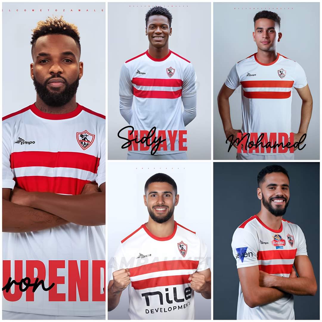 ارون بوبيندزا   ⬅️ مهاجم 
عمر فرج  ⬅️  مهاجم 
سيدي نداي  ⬅️ مهاجم 
محمود بن تايج  ⬅️  باك شمال 
محمد حمدي  ⬅️  باك شمال 
صفقات الزمالك لحد الآن مهمه جداً وقوية وتليق فعلاً بنادي الزمالك بس تعتبر كلها في الخط الأمامي ولسه في أماكن اهم محتاجه تدعيم بشكل قوي نص الملعب والدفاع 🇦🇹💯🏹
