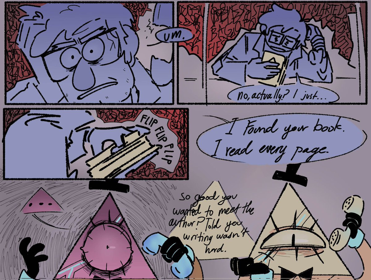 (3/4) hes so emotional do they even medicate him
#GravityFalls  #billcipher #billford