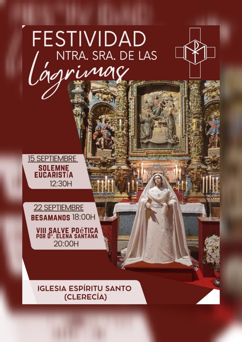 JesusFlagelado's tweet photo. FESTIVIDAD NTRA. SRA. DE LAS LÁGRIMAS https://t.co/syZcfF1VyJ