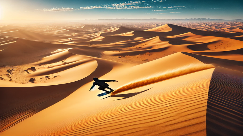 التزلج على الرمال في صحراء الجزائر 🇩🇿🏜️:
استمتع بتجربة تزلج على الرمال في صحراء الجزائر الكبرى، حيث يمكنك الانزلاق على الكثبان الرملية وسط المناظر الصحراوية المدهشة