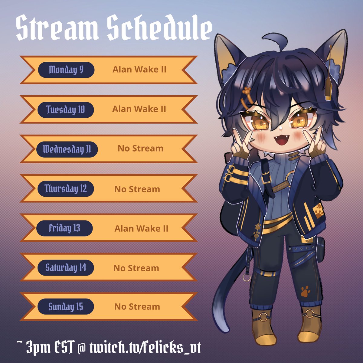 Felicks_vt's tweet photo. This week's schedule!!
Socials ⚠️
🐾Twitch: https://t.co/xvSYonGFY2
🐾Youtube : https://t.co/p7lW6klPhh
🐾Tiktok: https://t.co/JITT7V23TP
🐾Fiverr: https://t.co/YzVwk9UZ6B
🐾Carrd: https://t.co/EgR6gq6mXt https://t.co/5FhphVWpnt