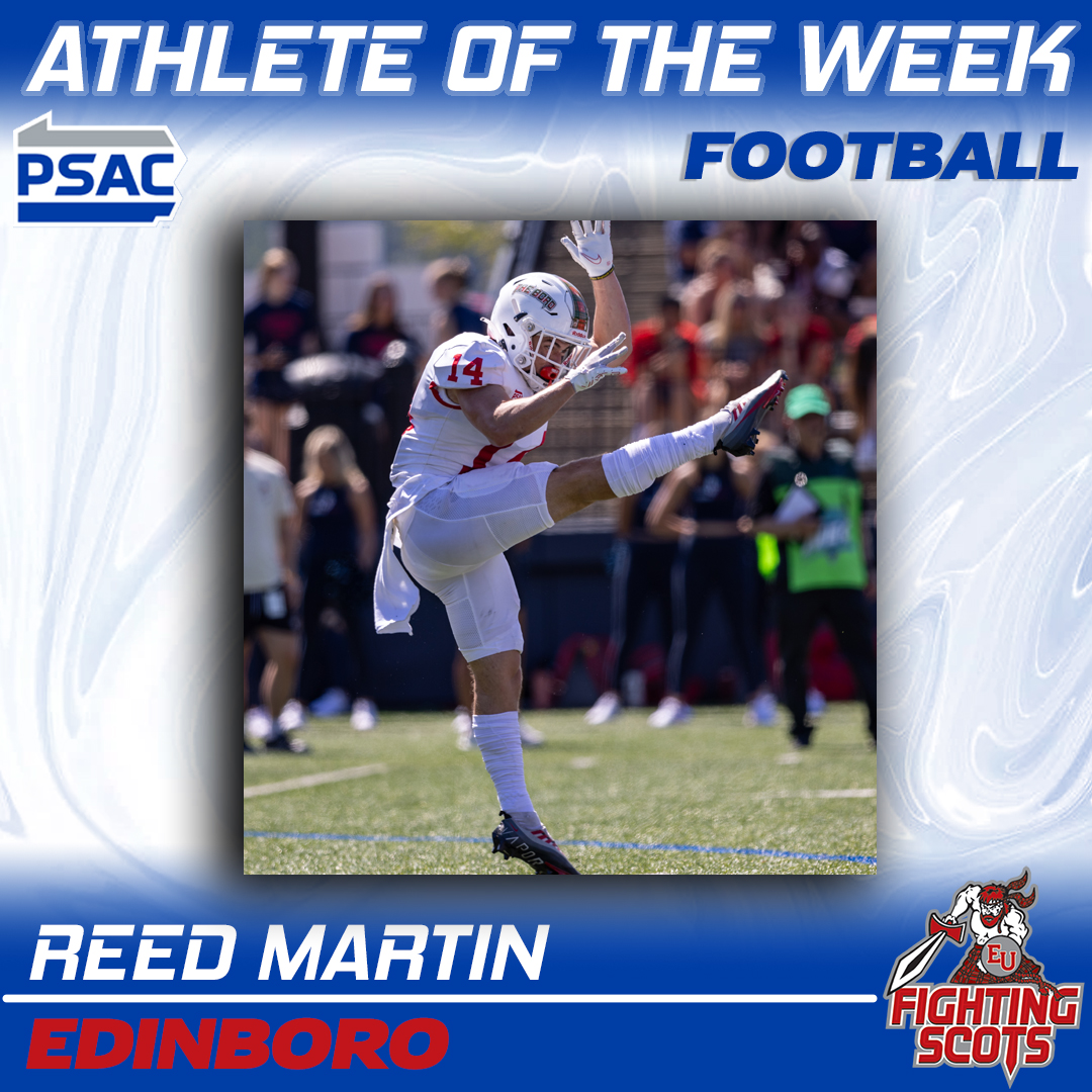 FOOTBALL: Your Western Division #PSACFB Athletes of the Week! 🏈🏈

Offensive: Teagan Brown, <a href="/BoroAthletics/">Edinboro Athletics</a> 
Defensive: Eddie Faulkner IV, <a href="/Rock_Athletics/">Rock Athletics</a> 
Special Teams: Reed Martin, <a href="/BoroAthletics/">Edinboro Athletics</a> 

Full story: 🔗bit.ly/4d4JCGR

#PSACProud