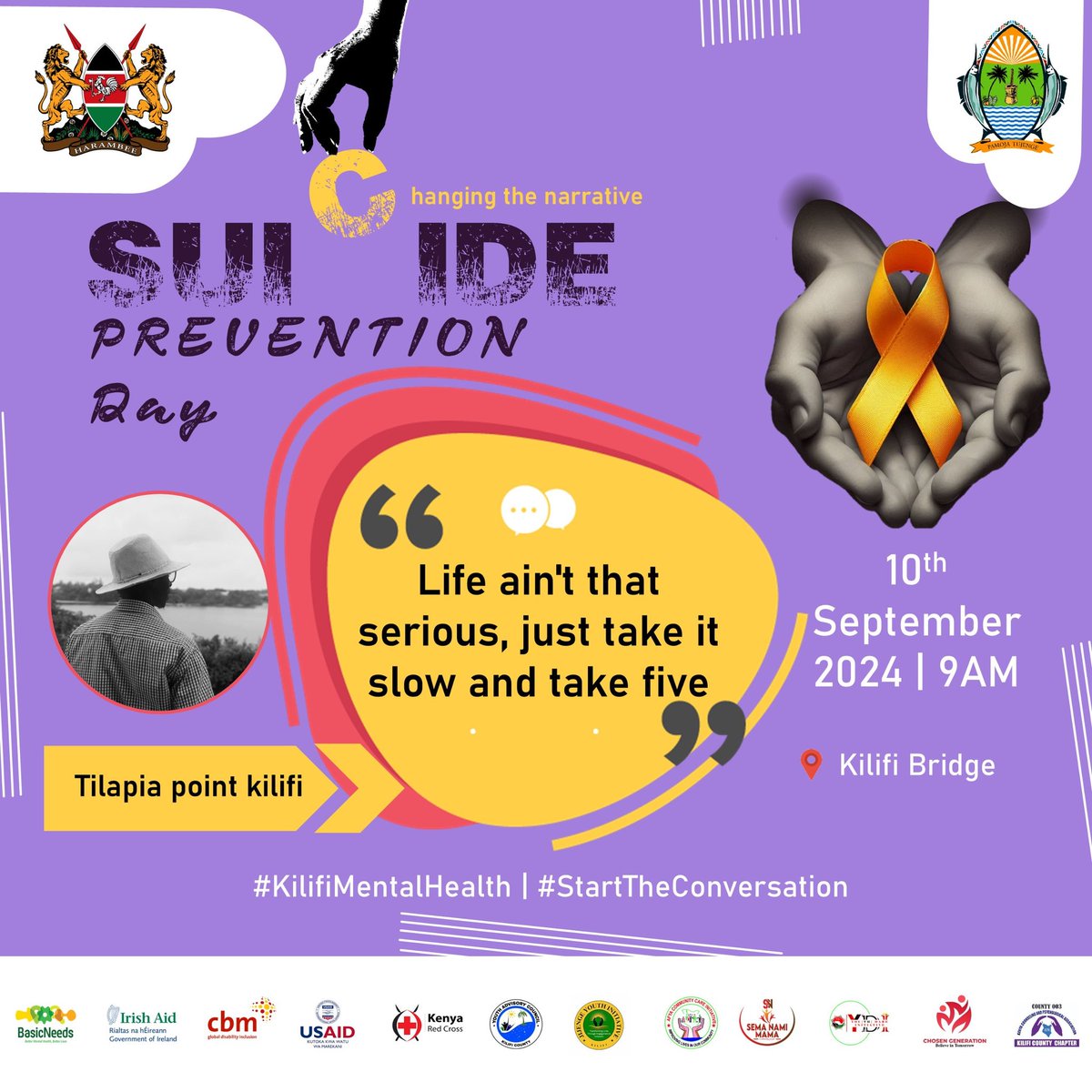tilapiapointki1's tweet photo. We don't disagree,life maybe  hard and unfair yes,but thats not the end of life and suicide is not the option nor the answer.
Join us tomorrow for a suicidal prevention walk. Here's our slogan,
"Life ain't that serious,take it easy and take five🤚"Tilapia point kilifi. https://t.co/JSYnFyjRcp